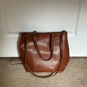 Madewell Brown Leather Tote Bag